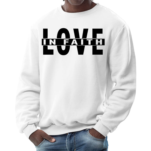 Mens Graphic Sweatshirt - Love in Faith Black Illustration