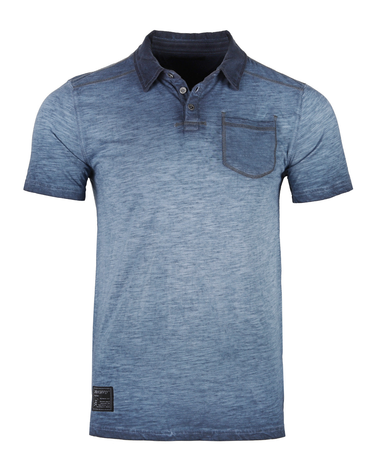 ZIMEGO Mens Short Sleeve Oil Wash Vintage Button Henley Pocket Polo T-Shirt