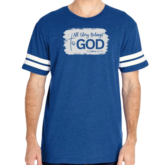 Mens Vintage Sport T-shirt All Glory Belongs to God Christian